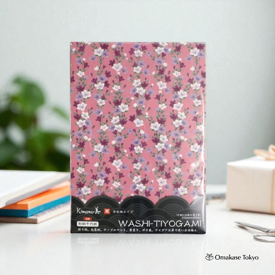 Japanese Washi Chiyogami Flower Kikyo