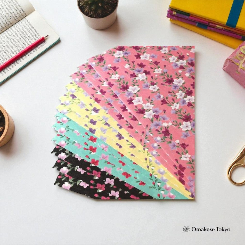 Japanese Washi Chiyogami Flower Kikyo