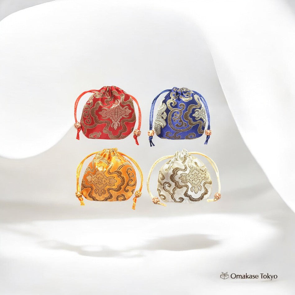Japanese Pouch Design Silver & Style Mini Japanese Pattern Drawstring Pouch Set – Omakase Tokyo