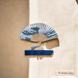 YINKE Bamboo Rib Silk Hand Fan