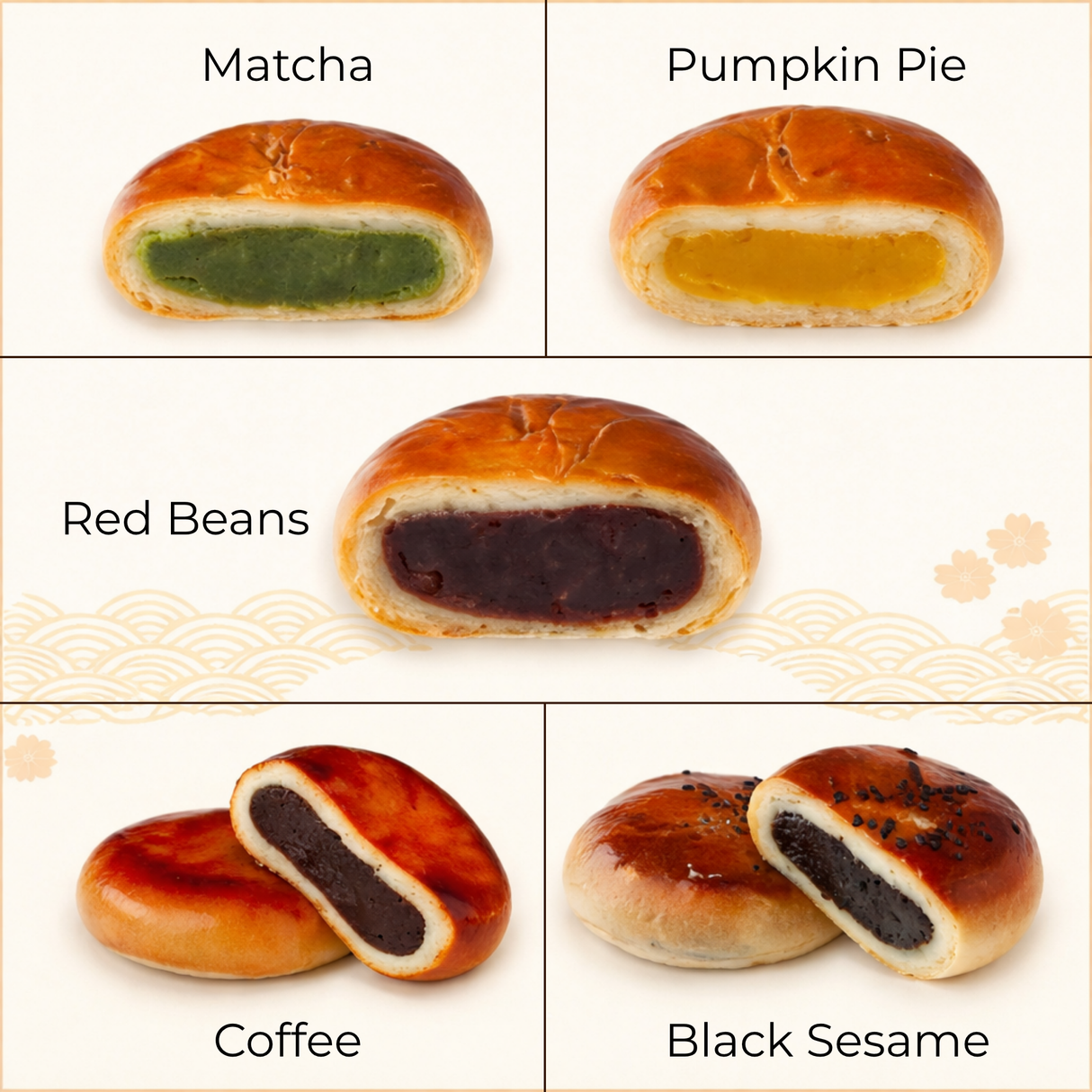 Hokkaido Traditional Anpan 5 Flavors Assort Box