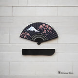 YINKE Bamboo Rib Silk Hand Fan