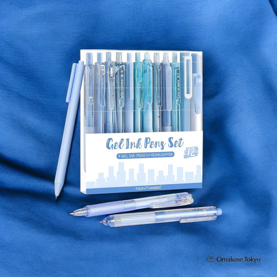 Ensemble de stylos à bille à encre gel pastel Four Candies – 12 pièces