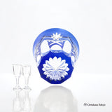 Sumida Edo Kiriko Stacked Sword Blue Glass