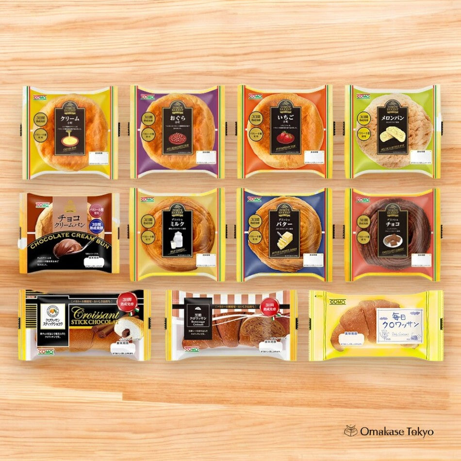 Assorted Japanese Sweet Bread Long-Life Breadbox by Como’s Bakery 11 flavors (14pc)