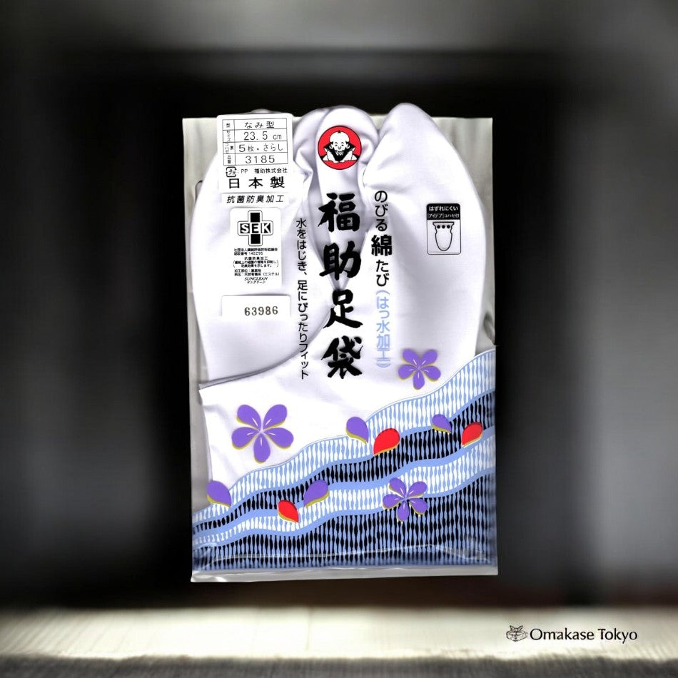 Fukusuke 白色分趾袜 – 弹力棉