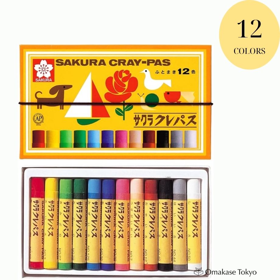 Sakura Craypas Thick Oil Pastel Crayons 12 Color Set