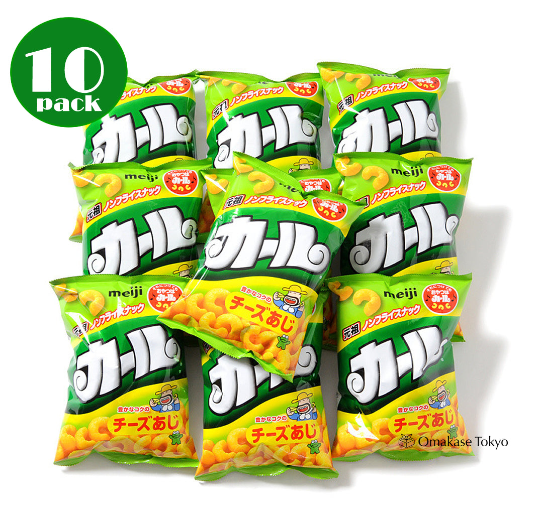 Meiji Karl Cheese Curls Corn Puff Snack (Box of 10 Bags)