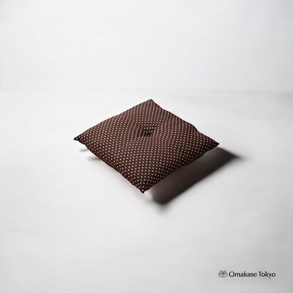 Meisenban Zabuton Cushion “Sashiko” – Brown