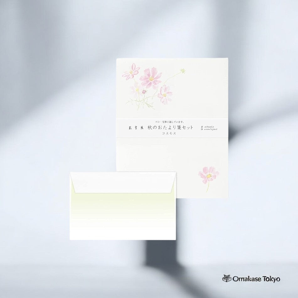 Ensemble de lettres Medetaya Washi – Papier Hadayoshi (Cosmos d'automne)