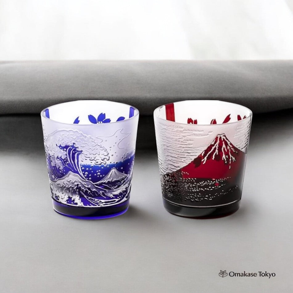 太室工坊切子 红蓝富士玻璃