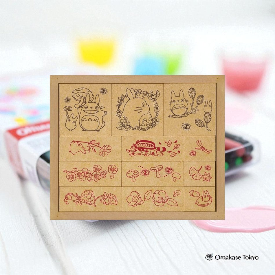 Studio Ghibli My Neighbor Totoro Plant Flower Wooden Stamp Set