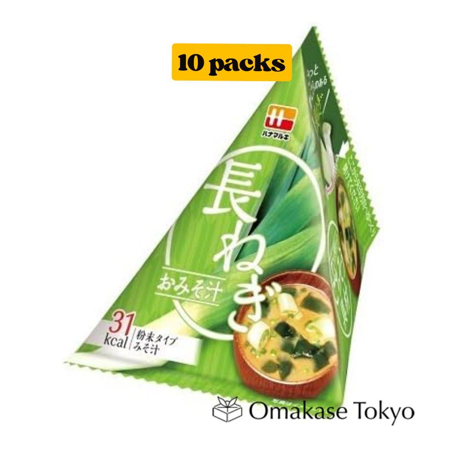 Hanamaruki's Green Onion Miso Soup Gochisou Ingredients Series Triangle Pack 11g (10 Packs)