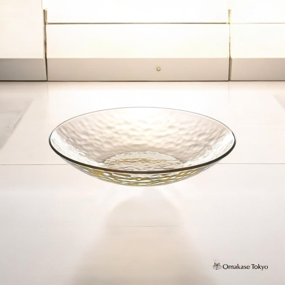 Toyo Sasaki Glass Gracieux Noodle Bowl Plate Amber