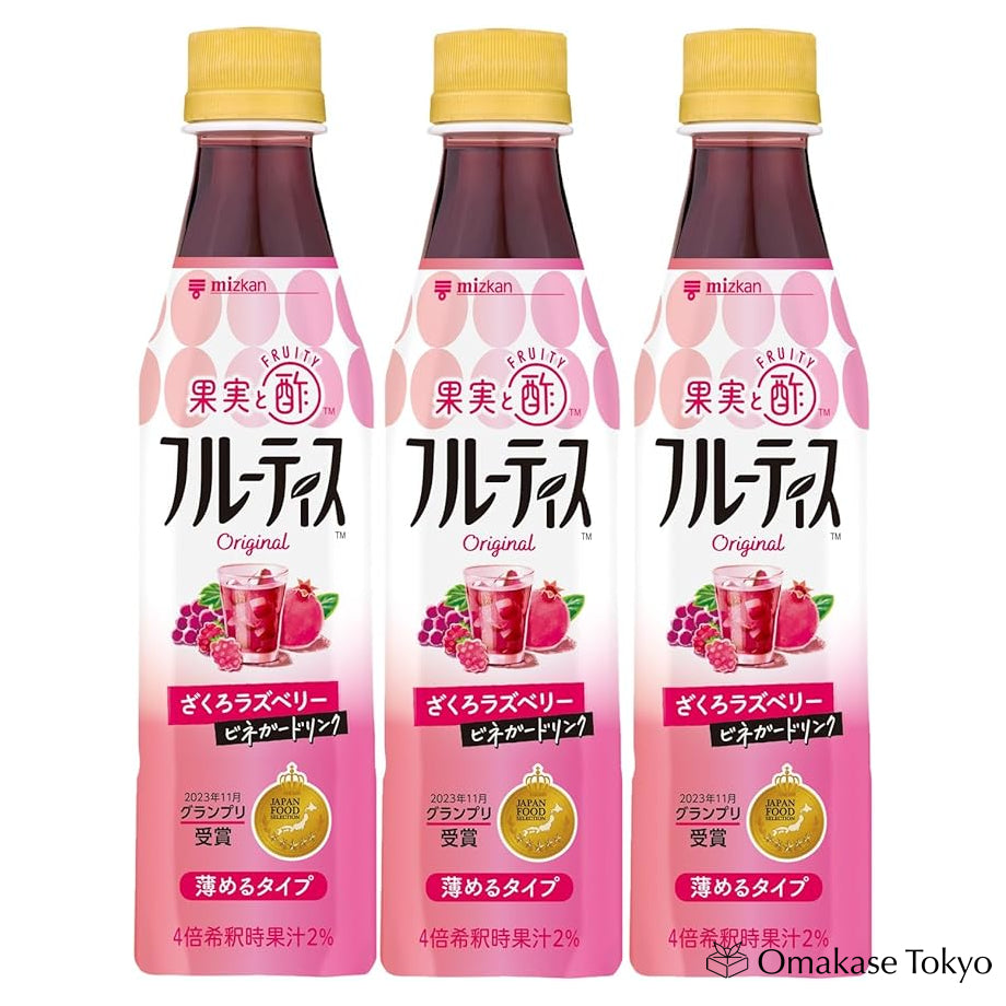 Mizkan Fruitis Drinking Vinegar Pomegranate Raspberry 350ml x 3 Bottles