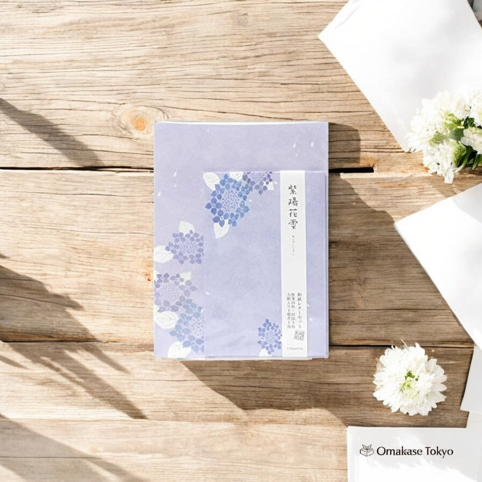 Ensemble de lettres Washi-Ajisai Shizuku (gouttes d'hortensia)