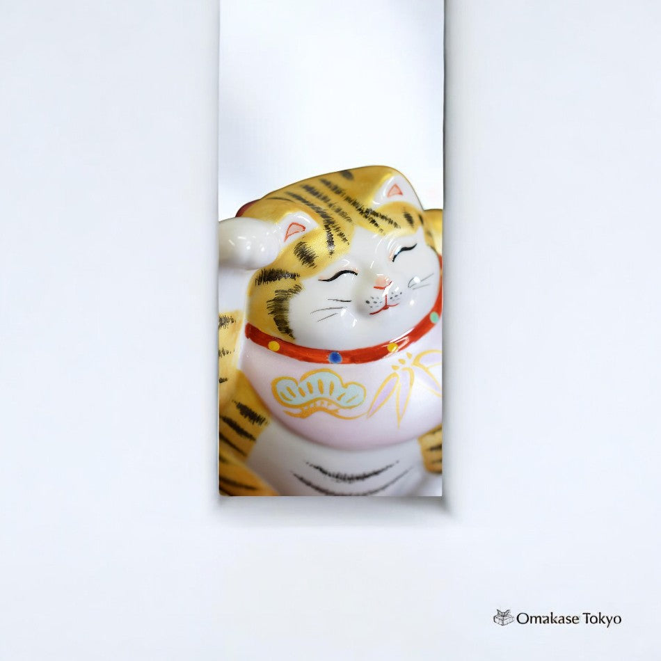 右手招财猫雕像 – 九谷烧（金色）