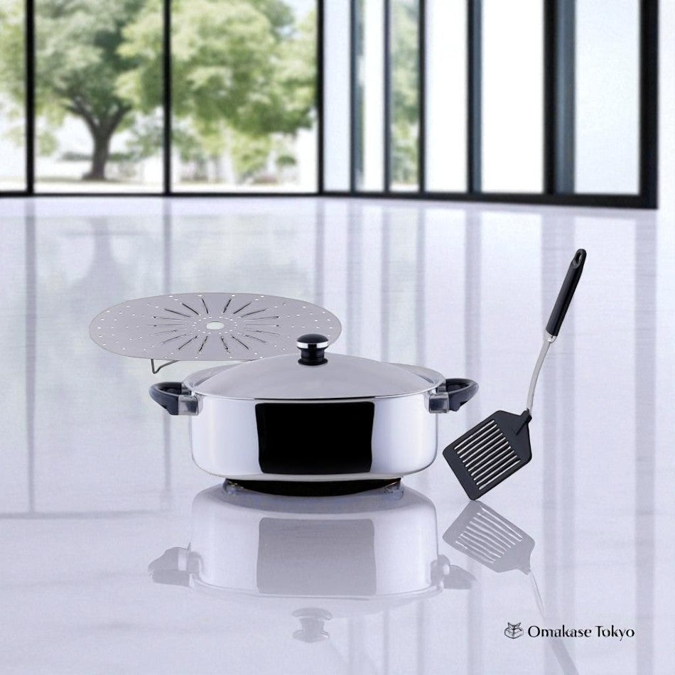 Jutoku Aluminum Core Oval Pot & Steam Plate