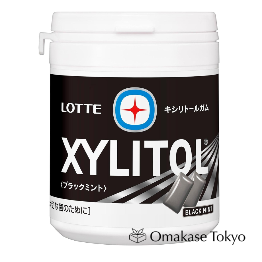 Lotte Xylitol Gum Black Mint Family Bottle 133g